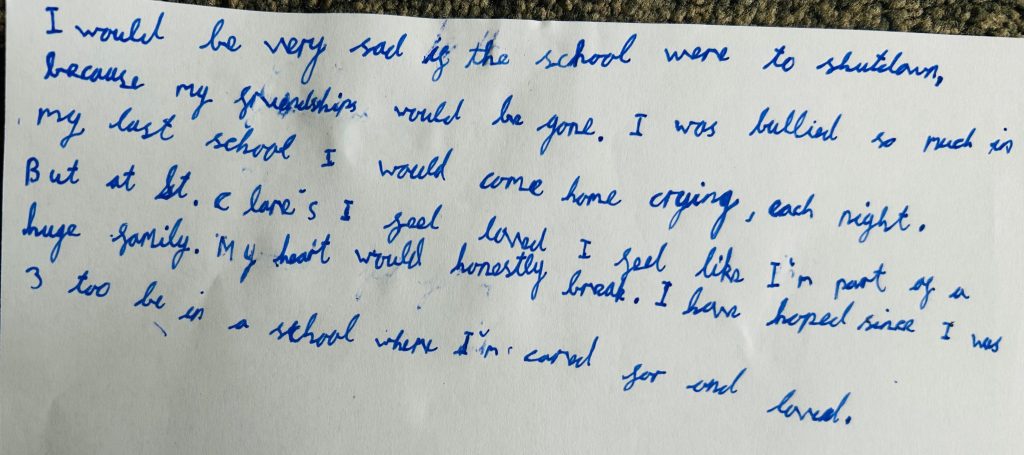 Open letter – Year 6&nbsp;Pupil